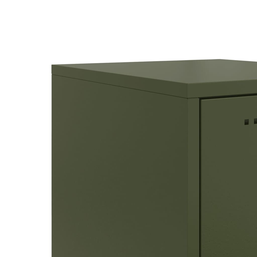vidaXL Ντουλάπι Πράσινο Λαδί 36x39x107 εκ. από Ατσάλι