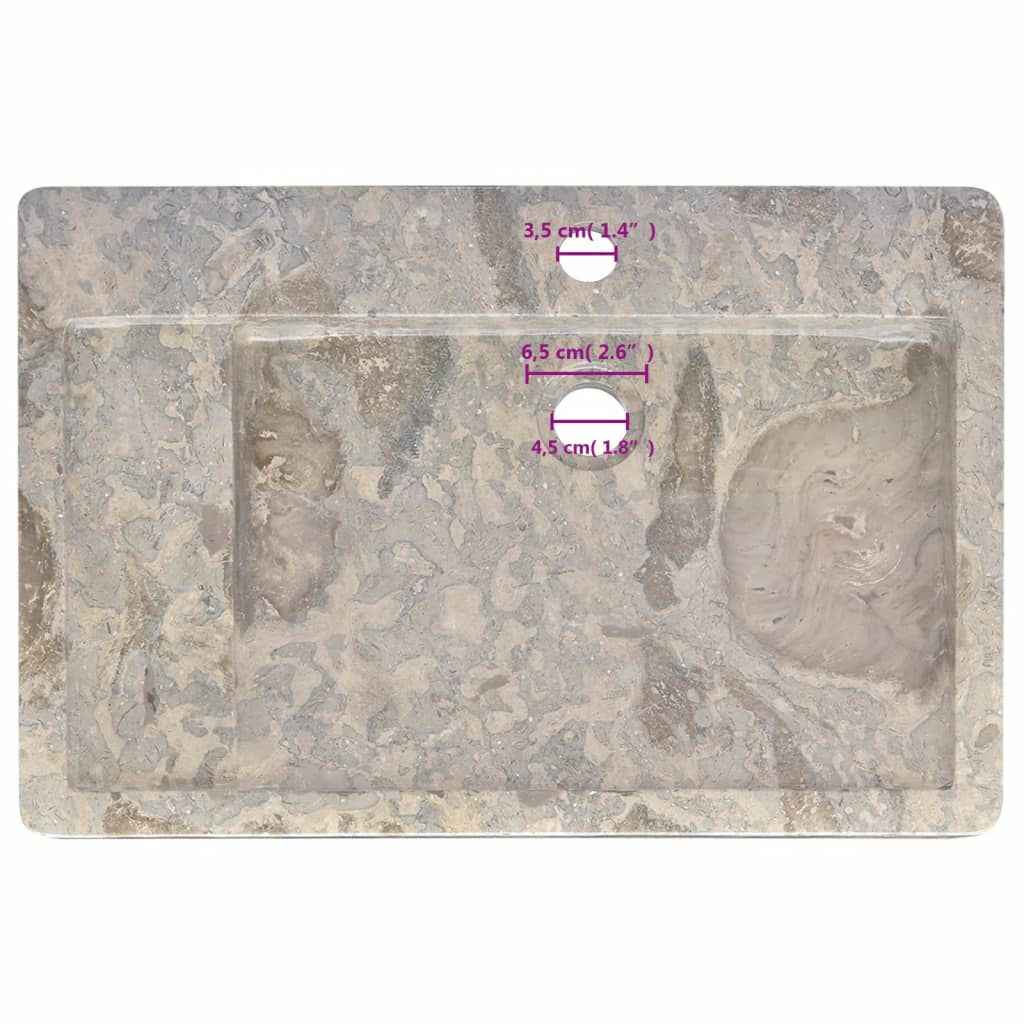 vidaXL Νιπτήρας Γκρι 58 x 39 x 10 εκ. Μαρμάρινος