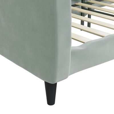 vidaXL Καναπές Κρεβάτι Ανοιχτό Γκρι 90 x 190 εκ. Βελούδινος