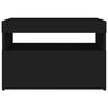 vidaXL Κομοδίνο με LED Μαύρο 60 x 35 x 40 εκ. από Επεξεργασμένο Ξύλο