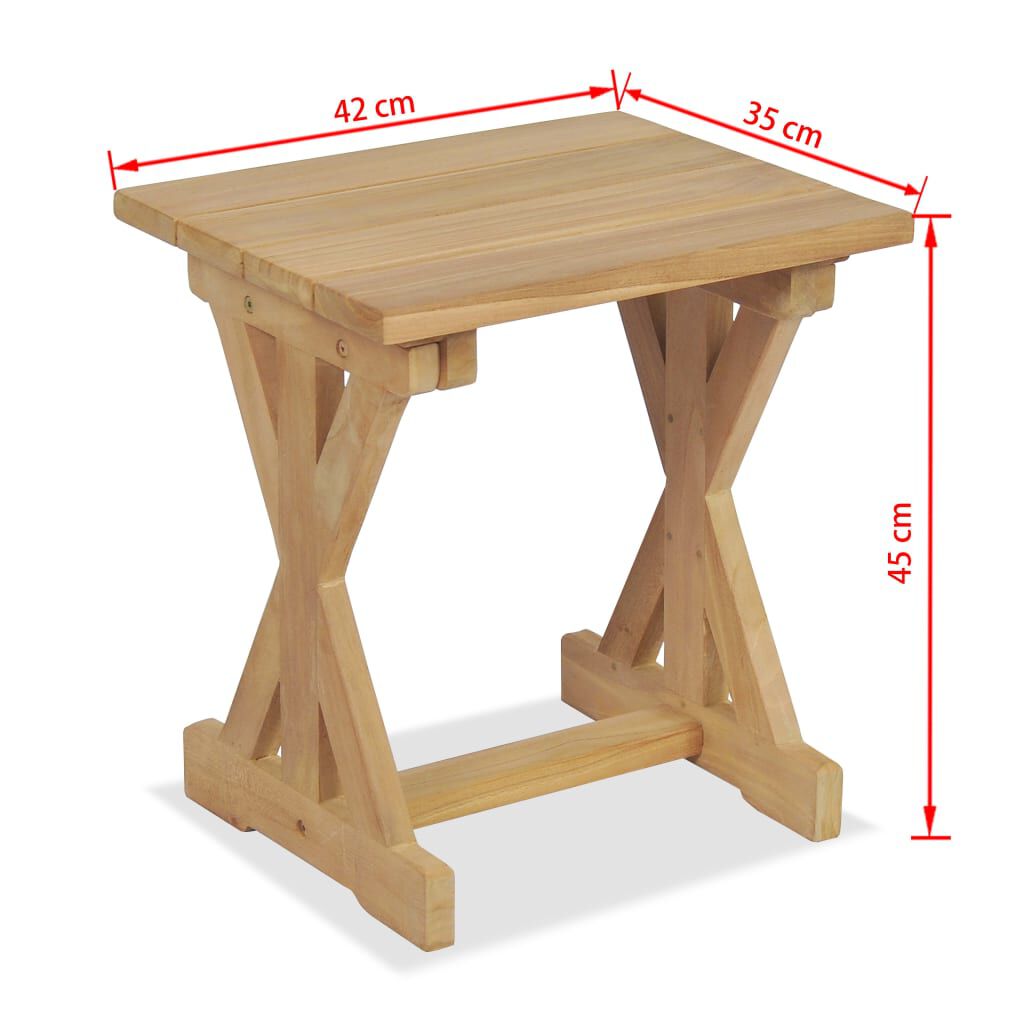 vidaXL Σκαμπό Κήπου 2 τεμ. 42 x 35 x 45 εκ. από Μασίφ Ξύλο Teak