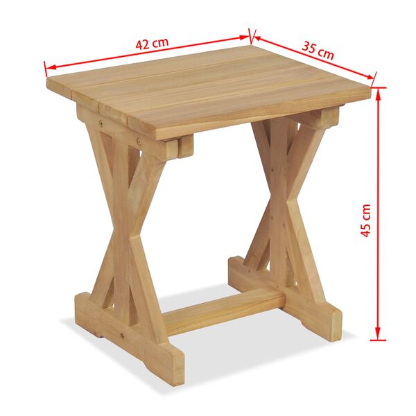 vidaXL Σκαμπό Κήπου 2 τεμ. 42 x 35 x 45 εκ. από Μασίφ Ξύλο Teak
