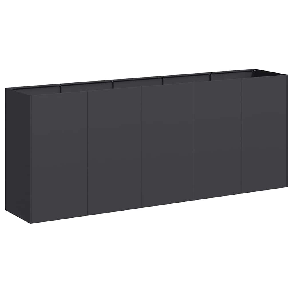 vidaXL Ζαρντινιέρα Μαύρη 200x40x80 εκ. από Χάλυβα Ψυχρής Έλασης