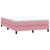 vidaXL Box Spring κρεβάτι χωρίς στρώμα ροζ 160x210 cm Βελούδινο