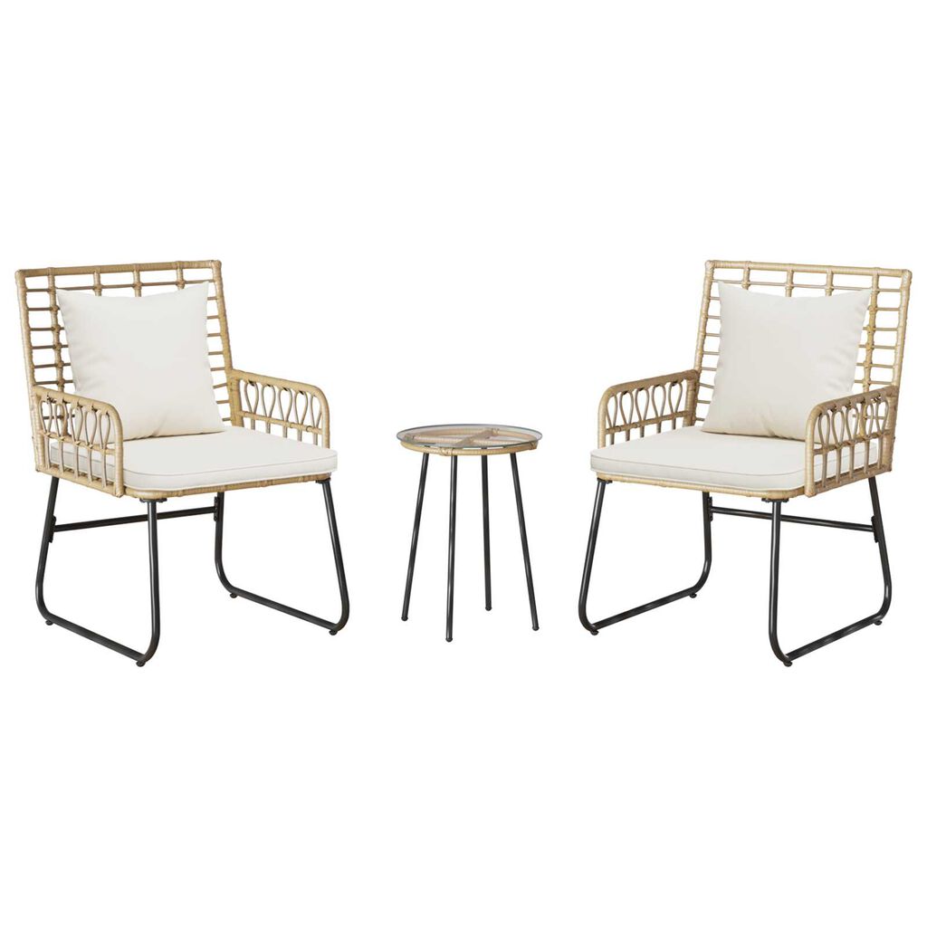 vidaXL Σέτ φαγητού για κήπο 3 pcs Μαύρο, Ανθρακί 35 x 35 x 45 εκ