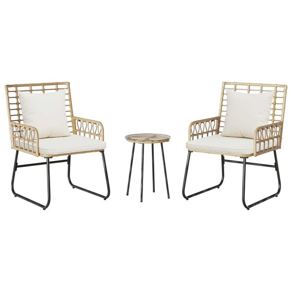 vidaXL Σέτ φαγητού για κήπο 3 pcs Μαύρο, Ανθρακί 35 x 35 x 45 εκ
