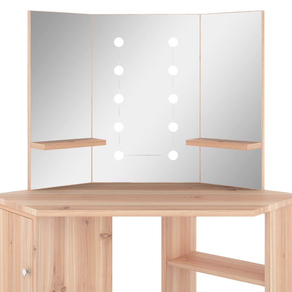 vidaXL Μπουντουάρ Γωνιακό με LED Χρώμα Δρυς 111 x 54 x 141,5 εκ.