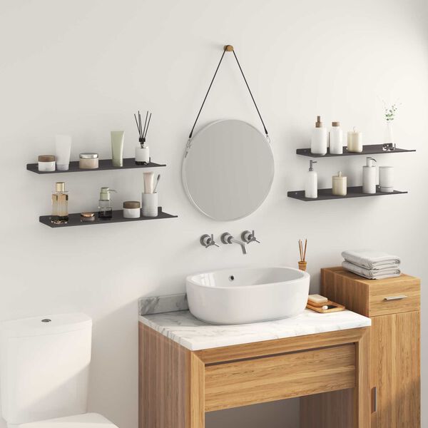 vidaXL &Pi;&lambda;&omega;&tau;ό &rho;ά&phi;&iota; &Epsilon;&pi;&iota;&tau;&omicron;ί&chi;&iota;&omicron; 4 pcs &Mu;&alpha;ύ&rho;&omicron; 60 x 18 x 2,5 &epsilon;&kappa;. &Alpha;&tau;&sigma;ά&lambda;&iota;