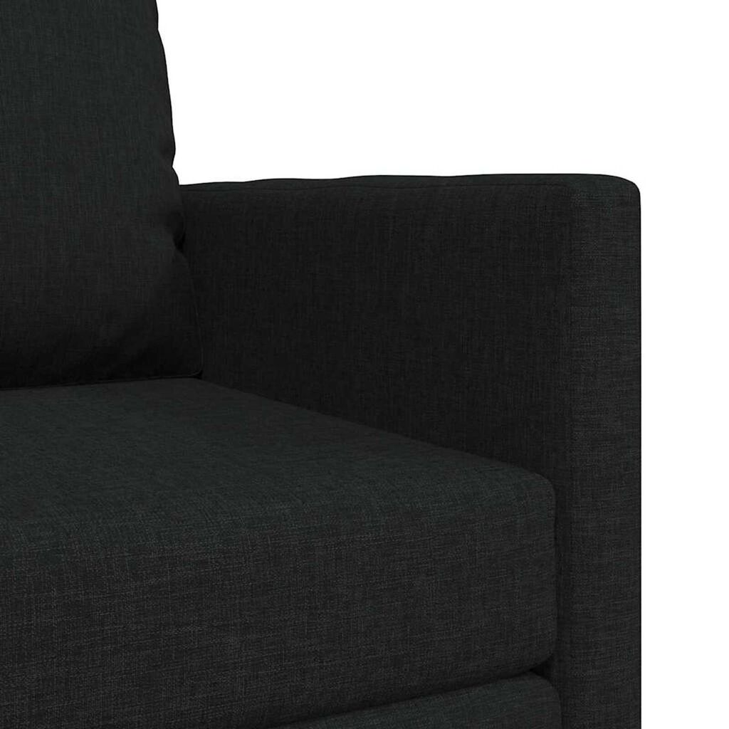 vidaXL Καναπές-Κρεβάτι Δαπέδου 2 σε 1 Μαύρος 112x174x55 εκ. Ύφασμα