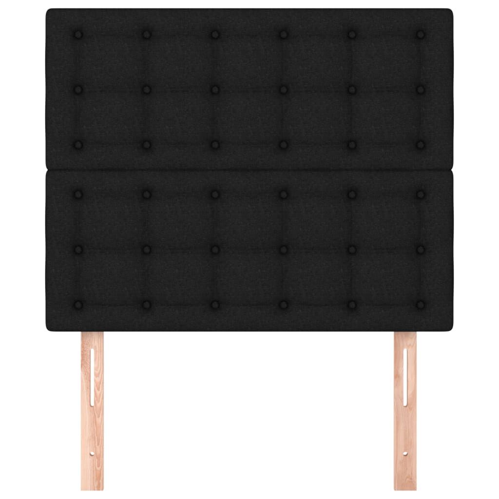 vidaXL Κεφαλάρια Κρεβατιού 2 τεμ. Μαύρο 90x5x78/88 εκ. Υφασμάτινο