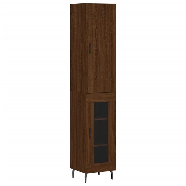vidaXL Ντουλάπι Καφέ Δρυς 34,5 x 34 x 180 εκ. από Επεξεργασμένο Ξύλο