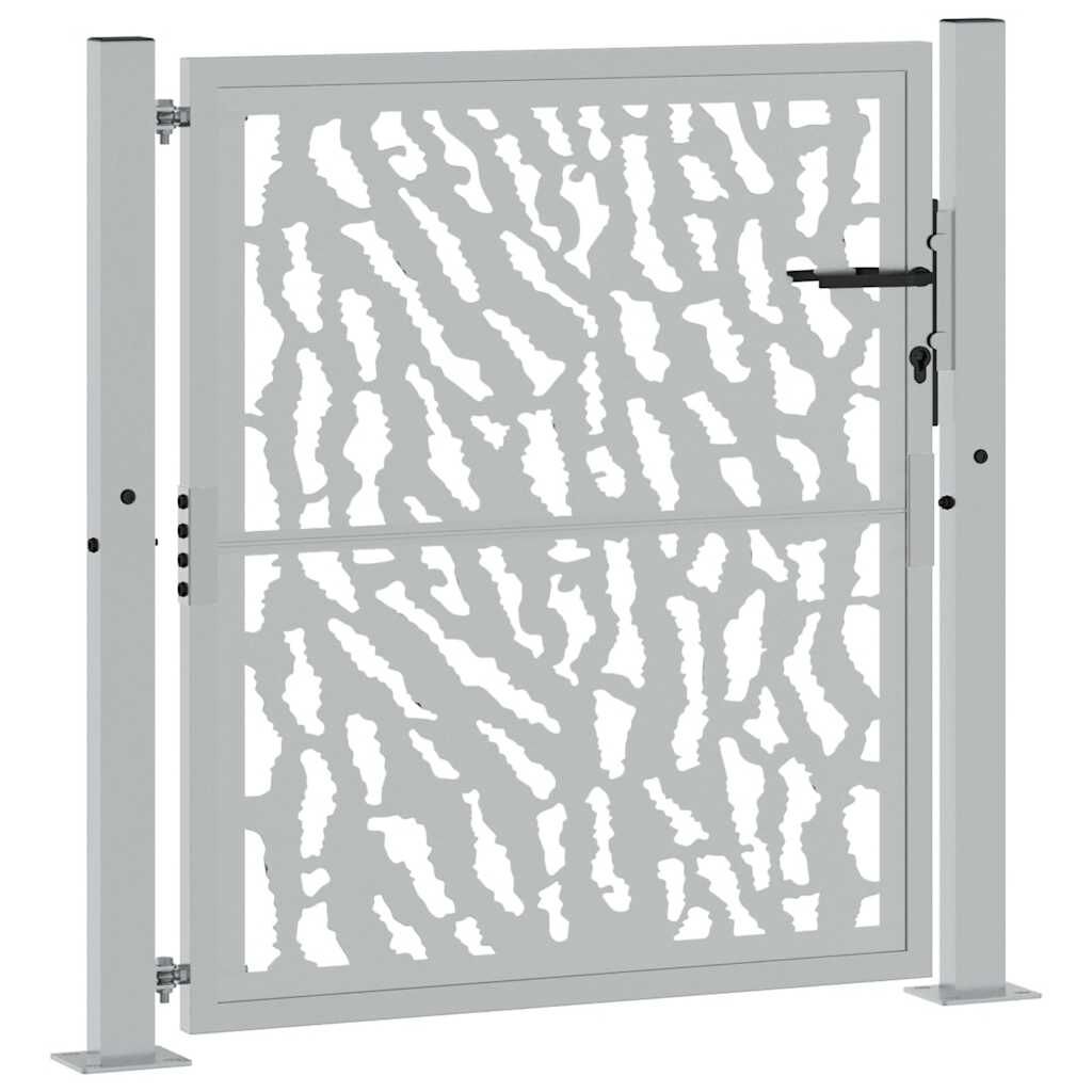 vidaXL Πύλη κήπου 105x105 cm από διαβρωμένο χάλυβα με σχέδιο ίχνος