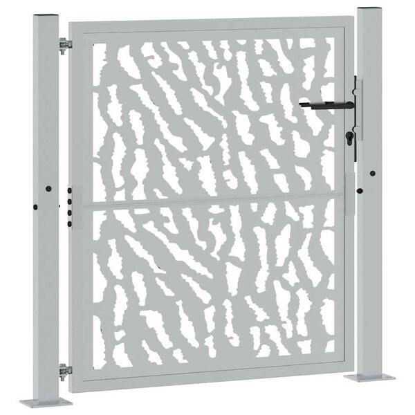 vidaXL Πύλη κήπου 105x105 cm από διαβρωμένο χάλυβα με σχέδιο ίχνος