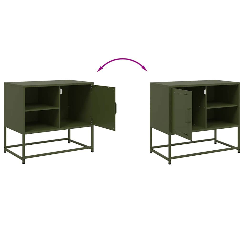 vidaXL Έπιπλο Τηλεόρασης Πράσινο Λαδί 68,5x39x60,5 εκ. από Ατσάλι