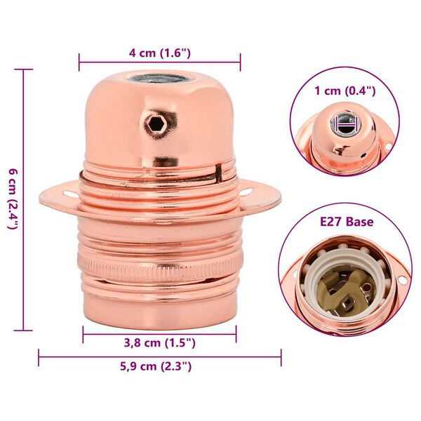 vidaXL Λαμπτήρες 2 τεμάχια Rose Gold E27