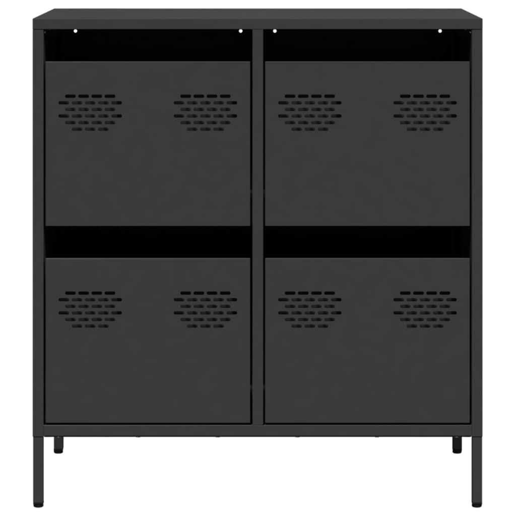 vidaXL Ντουλάπι Μαύρο 68x39x73,5 εκ. από Χάλυβα Ψυχρής Έλασης