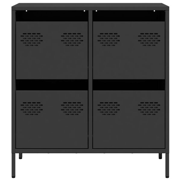 vidaXL Ντουλάπι Μαύρο 68x39x73,5 εκ. από Χάλυβα Ψυχρής Έλασης