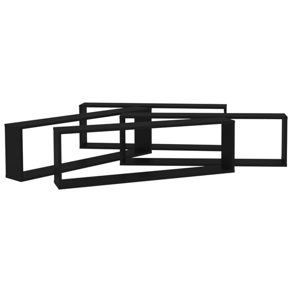 vidaXL Ράφια Κύβοι Τοίχου 4 τεμ. Μαύρα 100 x 15 x 30 εκ. Επεξ. Ξύλο