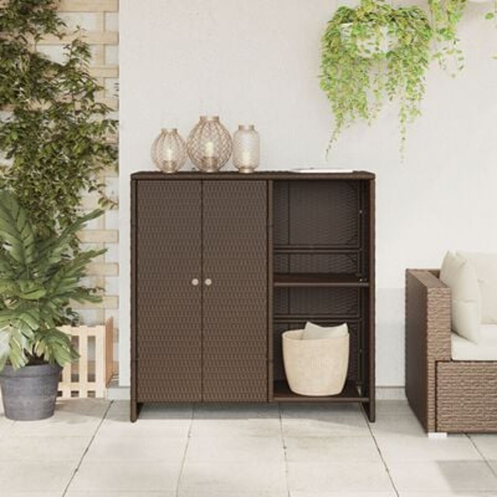 vidaXL Ντουλάπα αποθήκευσης Καφέ 100x36x102 εκ Ρατάν