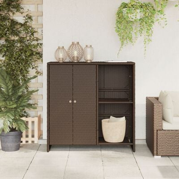 vidaXL Ντουλάπα αποθήκευσης Καφέ 100x36x102 εκ Ρατάν