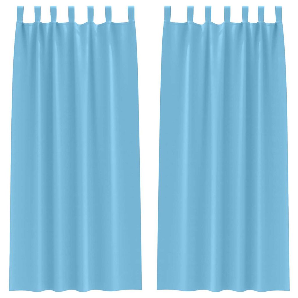 vidaXL Κουρτίνες με κουρτίνες 2 pcs Γαλάζιο 245 x 140 εκ. Πολυεστέρας