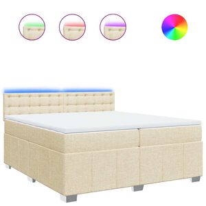 vidaXL &Kappa;&rho;&epsilon;&beta;ά&tau;&iota; Boxspring &mu;&epsilon; &Sigma;&tau;&rho;ώ&mu;&alpha; &Kappa;&rho;&epsilon;&mu; 200x200 &epsilon;&kappa;. &Upsilon;&phi;&alpha;&sigma;&mu;ά&tau;&iota;&nu;&omicron;