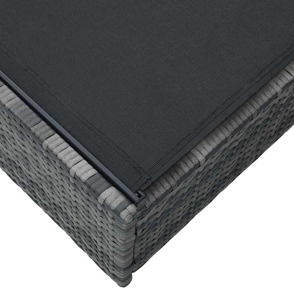 vidaXL Ξαπλώστρα με μαξιλάρι Γκρι 60 x 200 x 27εκ συνθετικό ρατάν