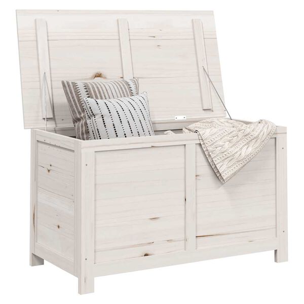 vidaXL Κουτί Μαξιλαριών Εξ. Χώρου Λευκό 100x50x56 εκ. από Μασίφ Ελάτη