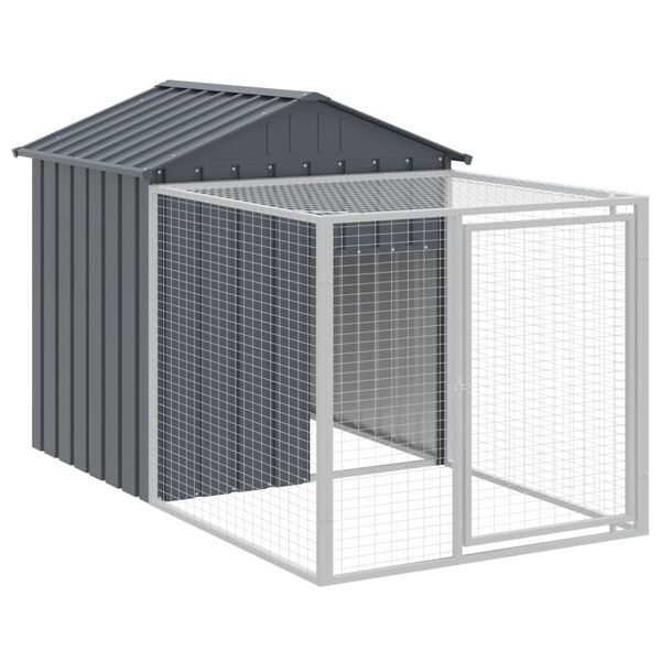 vidaXL Κοτέτσι με Περίβολο Ανθρακί 117x609x123 εκ. Γαλβαν. Χάλυβας