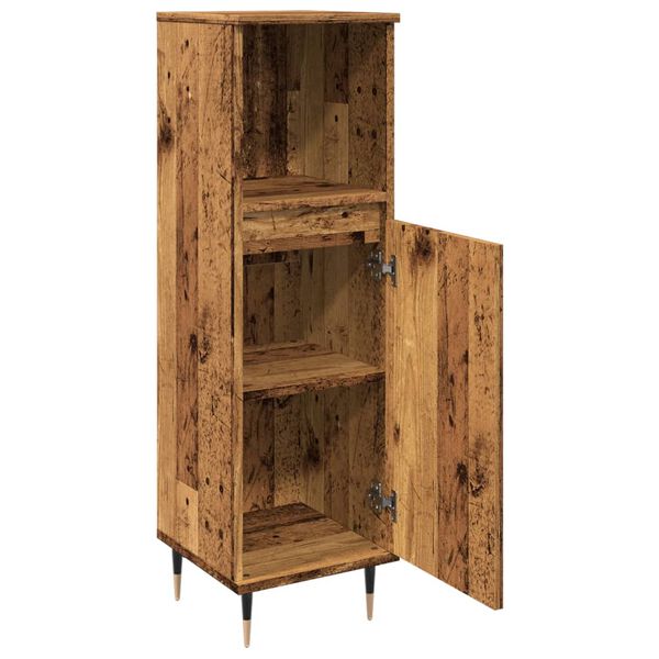 vidaXL Ντουλάπι μπάνιου Παλιό ξύλο 30x30x100 cm Κατασκευασμένο ξύλο