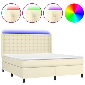 vidaXL &Kappa;&rho;&epsilon;&beta;ά&tau;&iota; Boxspring &mu;&epsilon; &Sigma;&tau;&rho;ώ&mu;&alpha; & LED &Kappa;&rho;&epsilon;&mu; 180x200 &epsilon;&kappa;. &Sigma;&upsilon;&nu;&theta;. &Delta;έ&rho;&mu;&alpha;