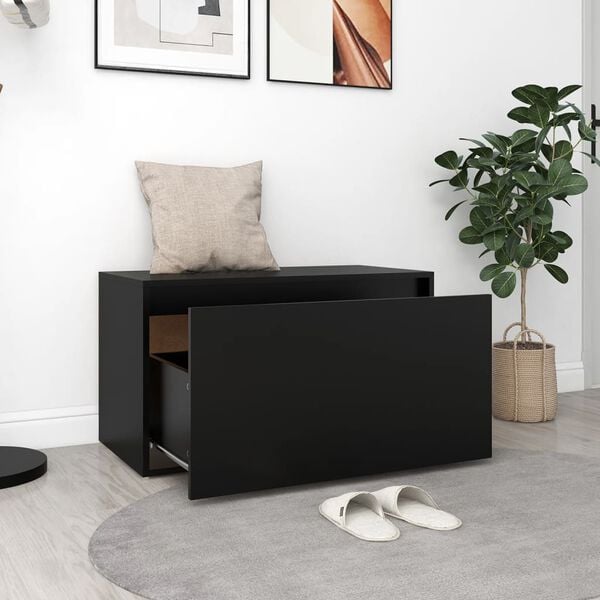 vidaXL Έπιπλο Χολ / Εισόδου Μαύρο 80 x 40 x 45 εκ. από Επεξ. Ξύλο