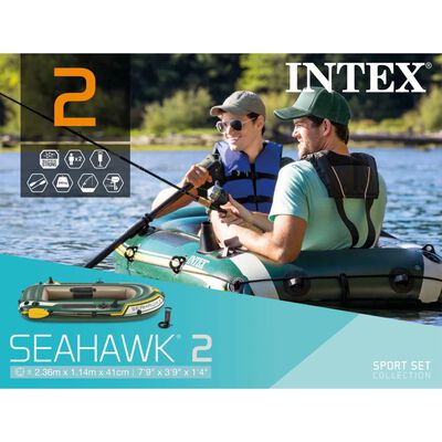 Intex Σετ Φουσκωτής Βάρκας Seahawk 2 με Κουπιά & Τρόμπα 68347NP