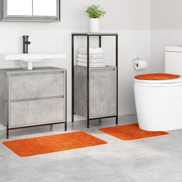 vidaXL Πατάκι μπάνιου 3 pcs Πορτοκαλί 50 x 50 cm Πολυπροπυλένιο