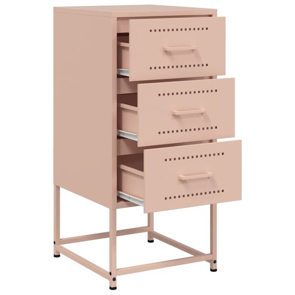 vidaXL Κομοδίνα 2 τεμ. Ροζ 36x39x78 εκ. από Χάλυβα