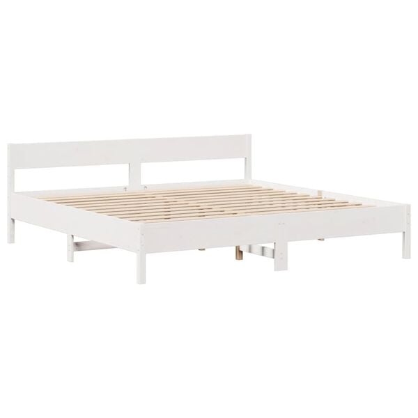 vidaXL Σκελετός Κρεβ. Χωρίς Στρώμα Λευκό 180x200 εκ Μασίφ Πεύκο