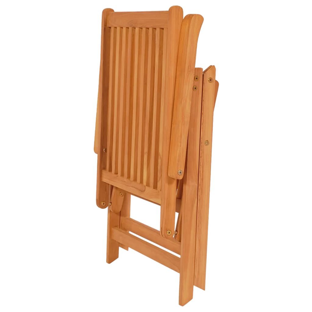 vidaXL Καρέκλες Κήπου 2 τεμ. από Μασίφ Ξύλο Teak με Πράσινα Μαξιλάρια