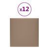 vidaXL Πάνελ Τοίχου 12 τεμ. Καπουτσίνο 30 x 30 εκ. 1,08 μ² Συνθ. Δέρμα