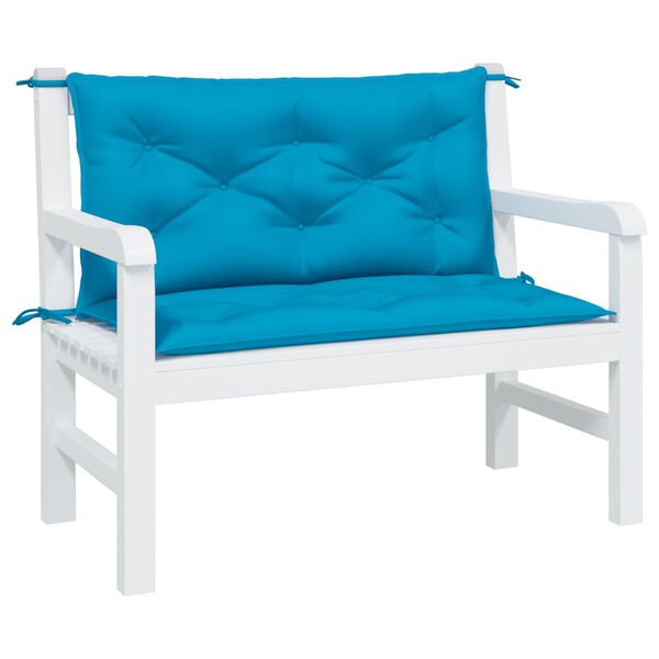 vidaXL Μαξιλάρια Πάγκου Κήπου 2 τεμ. γαλάζιο 100x50x7cm Ύφασμα Oxford