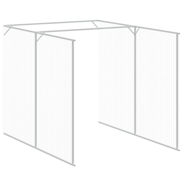 vidaXL Σπιτάκι Σκύλου με Αυλή Αν. Γκρι 165x455x181 εκ. Γαλβαν. Χάλυβας