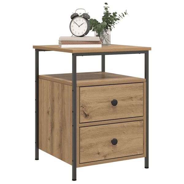 vidaXL Κομοδίνα 2 τεμάχια Artisan Oak 44x45x60 cm Κατασκευασμένο ξύλο