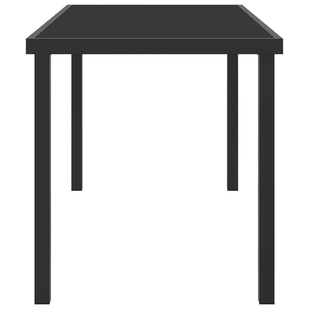 vidaXL Τραπέζι Κήπου Μαύρο 140x80x73 εκ Γυαλί Σαπιστής