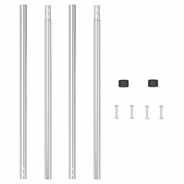 vidaXL Πό posts φράχτη 2 pcs Ασημί Ατσάλι με Επικάλυψη Πούδρας