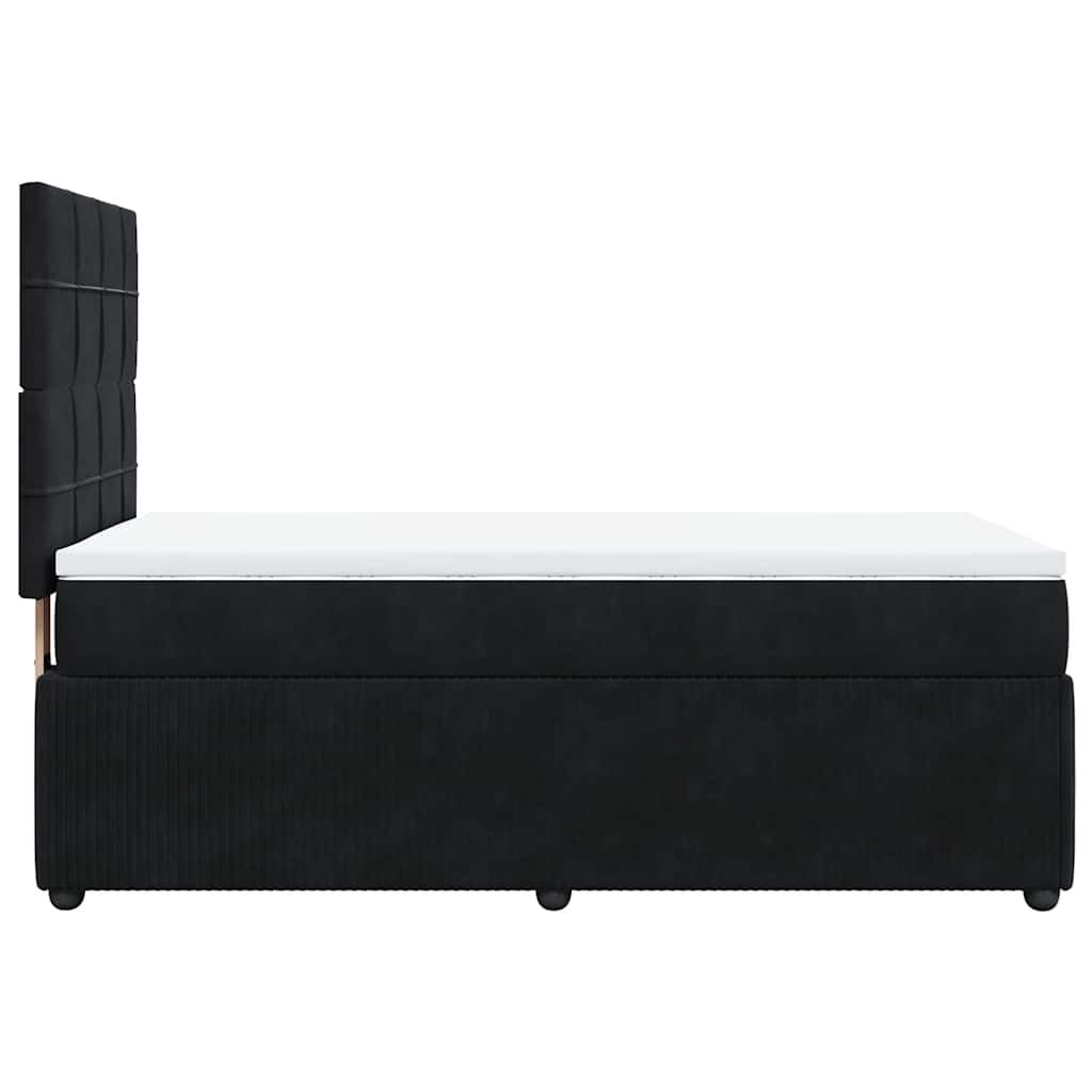 vidaXL Κρεβάτι Boxspring με Στρώμα Μαύρο 90x190 εκ. Βελούδινο