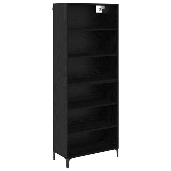 vidaXL Highboard &Mu;&alpha;ύ&rho;&eta; &Omicron;&xi;&upsilon;ά 69,5 x 34 x 180 &epsilon;&kappa;. &Epsilon;&pi;&epsilon;&xi;&epsilon;&rho;&gamma;&alpha;&sigma;&mu;έ&nu;&omicron; &xi;ύ&lambda;&omicron;