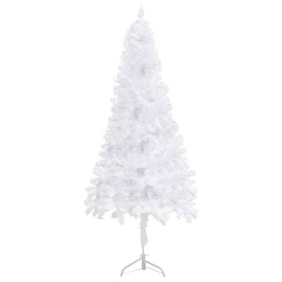 vidaXL Χριστουγεν. Δέντρο Γωνιακό Τεχνητό LED/Μπάλες Λευκό 240 εκ. PVC