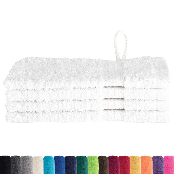 vidaXL Πετσέτες 4 pcs Λευκό 15 x 21 cm Βαμβάκι