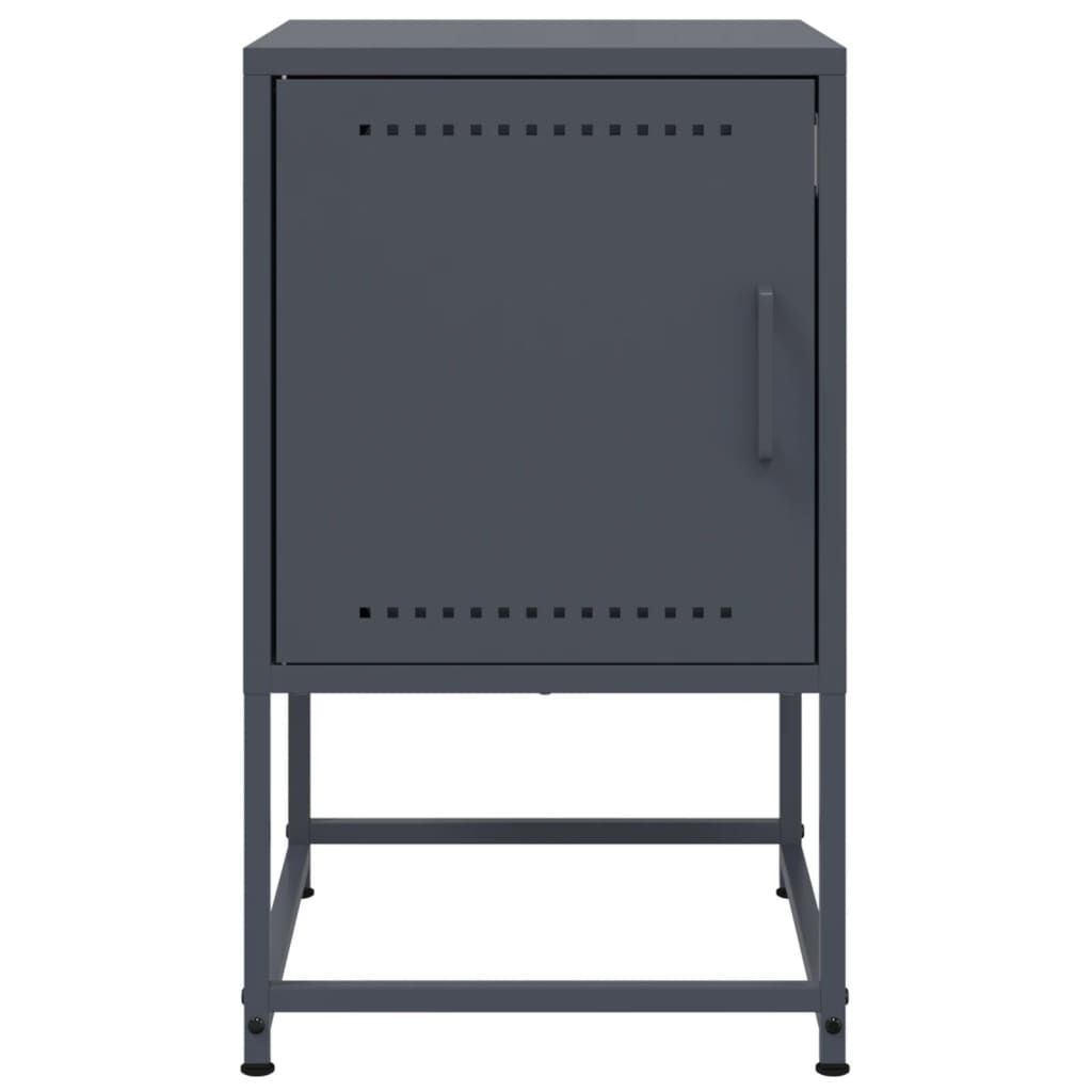 vidaXL Κομοδίνα 2 τεμ. Ανθρακί 36 x 39 x 60,5 εκ. Ατσάλινο