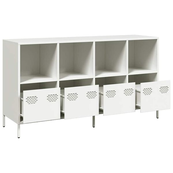 vidaXL Sideboard Λευκό 135x39x73,5 cm Ατσάλι ψυχρής έλασης