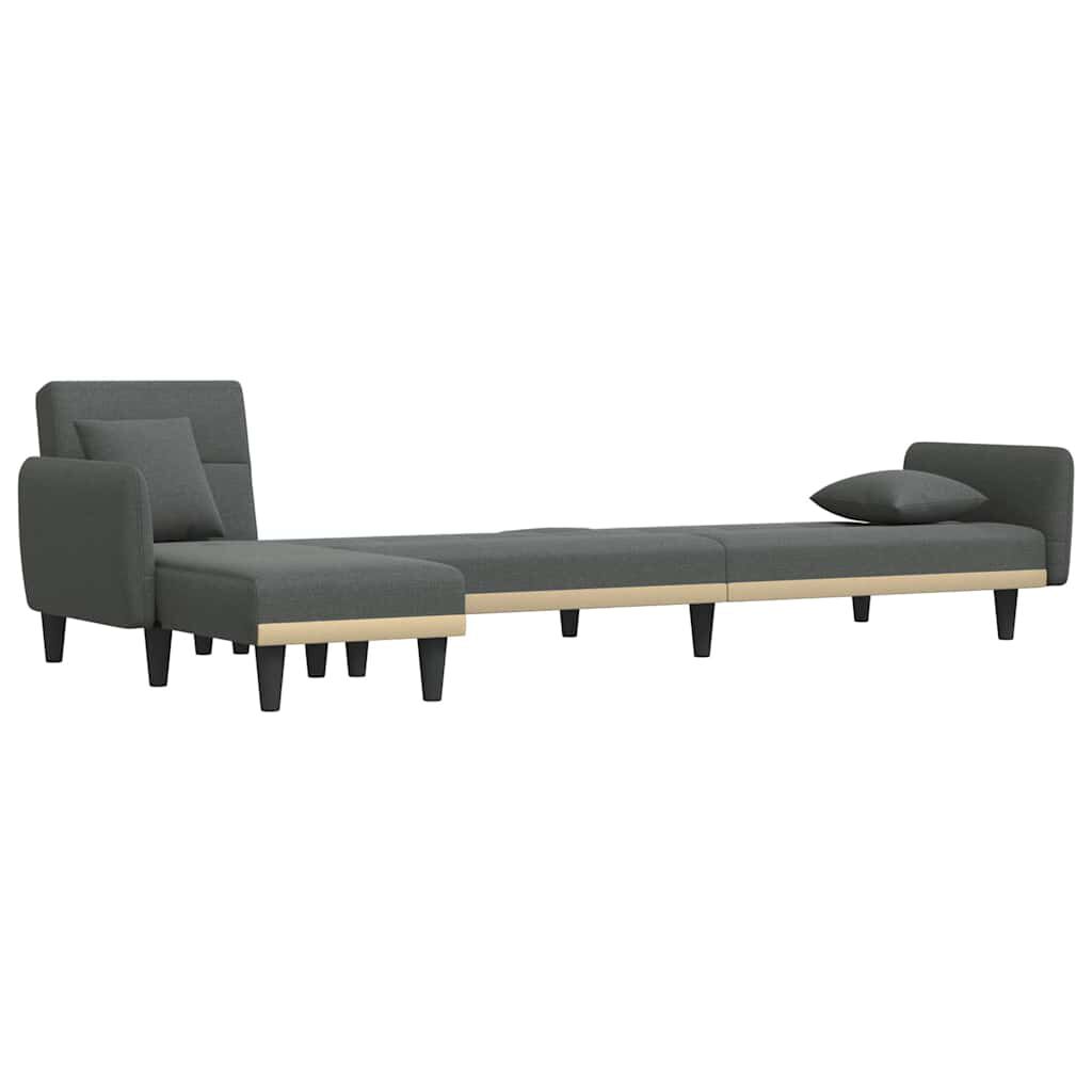 vidaXL Καναπές Κρεβάτι Γωνιακός Σκ. Γκρι 275x140x70 εκ. Υφασμάτινος